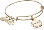 Alex and Ani Because I Love You Expandable Wire Bangle Bracelet for Women, Meaningful Charms, 2 to 3.5 in
